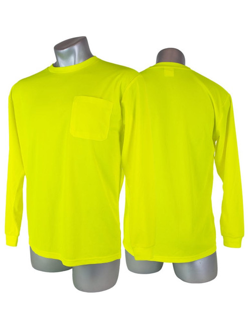 High Visibility Yellow Safety Long Sleeve Shirt - S