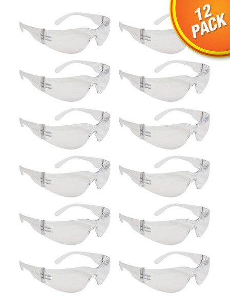 Clear Frame Safety Glasses (12 Pack)