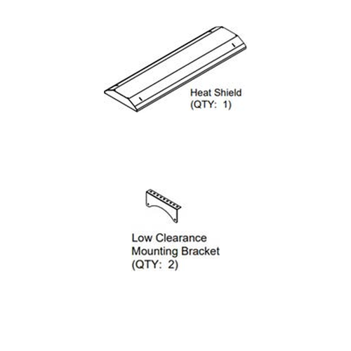 HS041 low clearance kit for Habanero M20, heat shield and brackets schematic