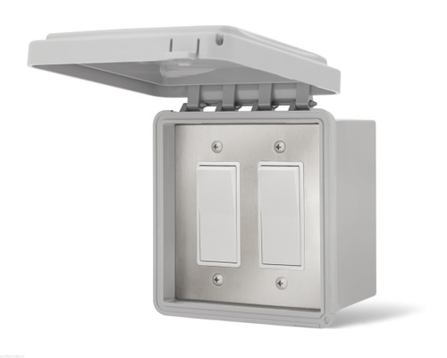 Infratech 14-4425 Weatherproof Surface Mounted Dual Control Switch Box for Outdoor Heaters - OPEN