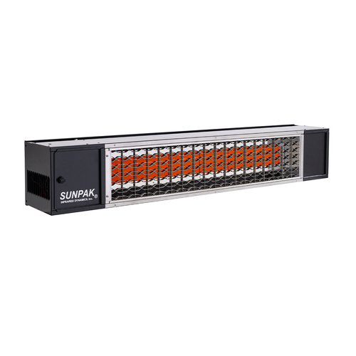 SunPak S34B Black Overhead Gas Patio Heater, angled view
