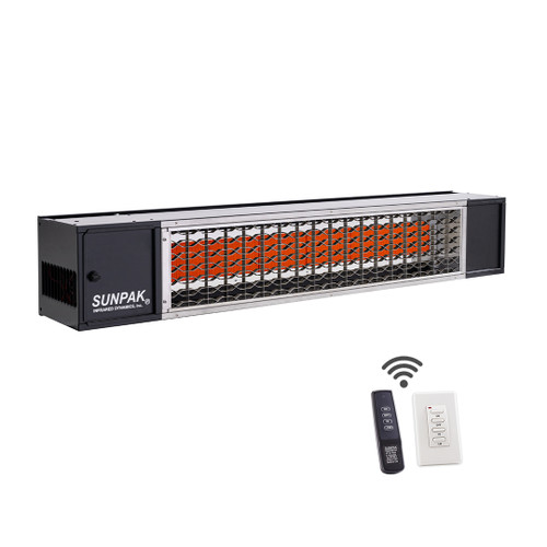 SunPak S34-TSR, Patio Heater, Black, Two Stage Remote), angled view
