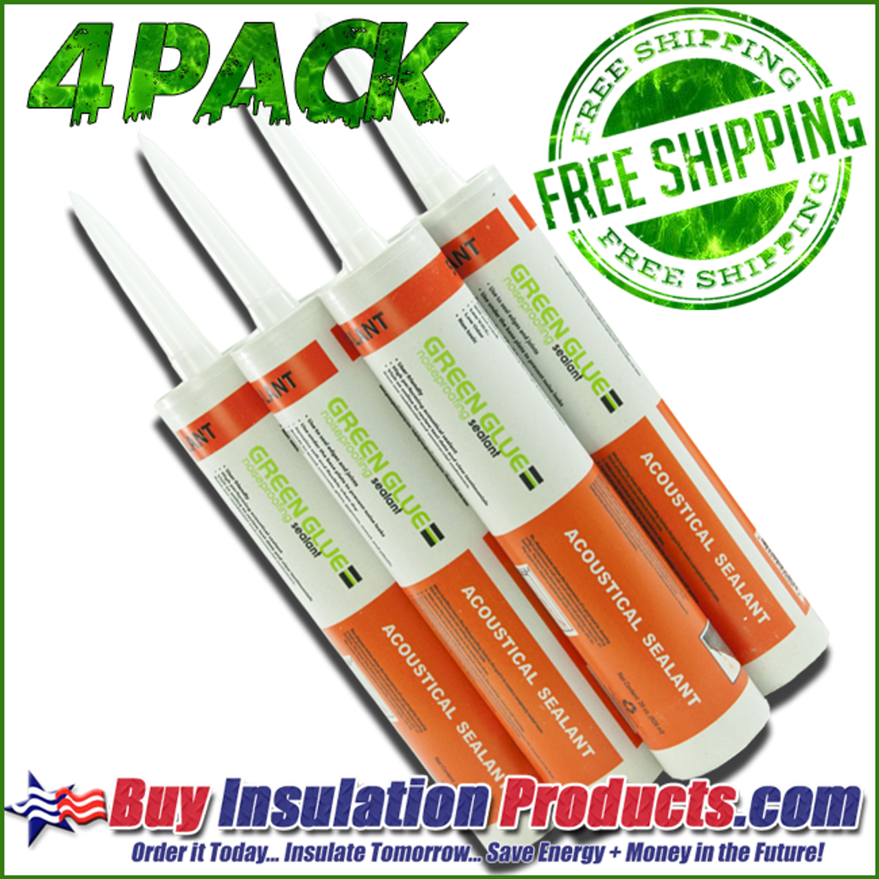 SOUNDPROOFING - GREEN GLUE - 6 PACK - COVERS 96 SQ. FEET.
