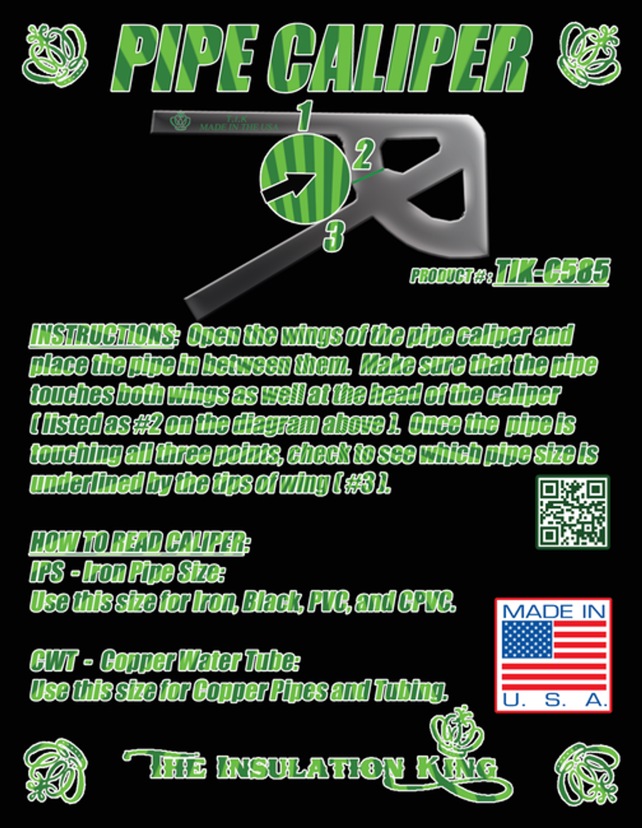 Pipe Caliper Tool Measure Pipe Diameter Tool