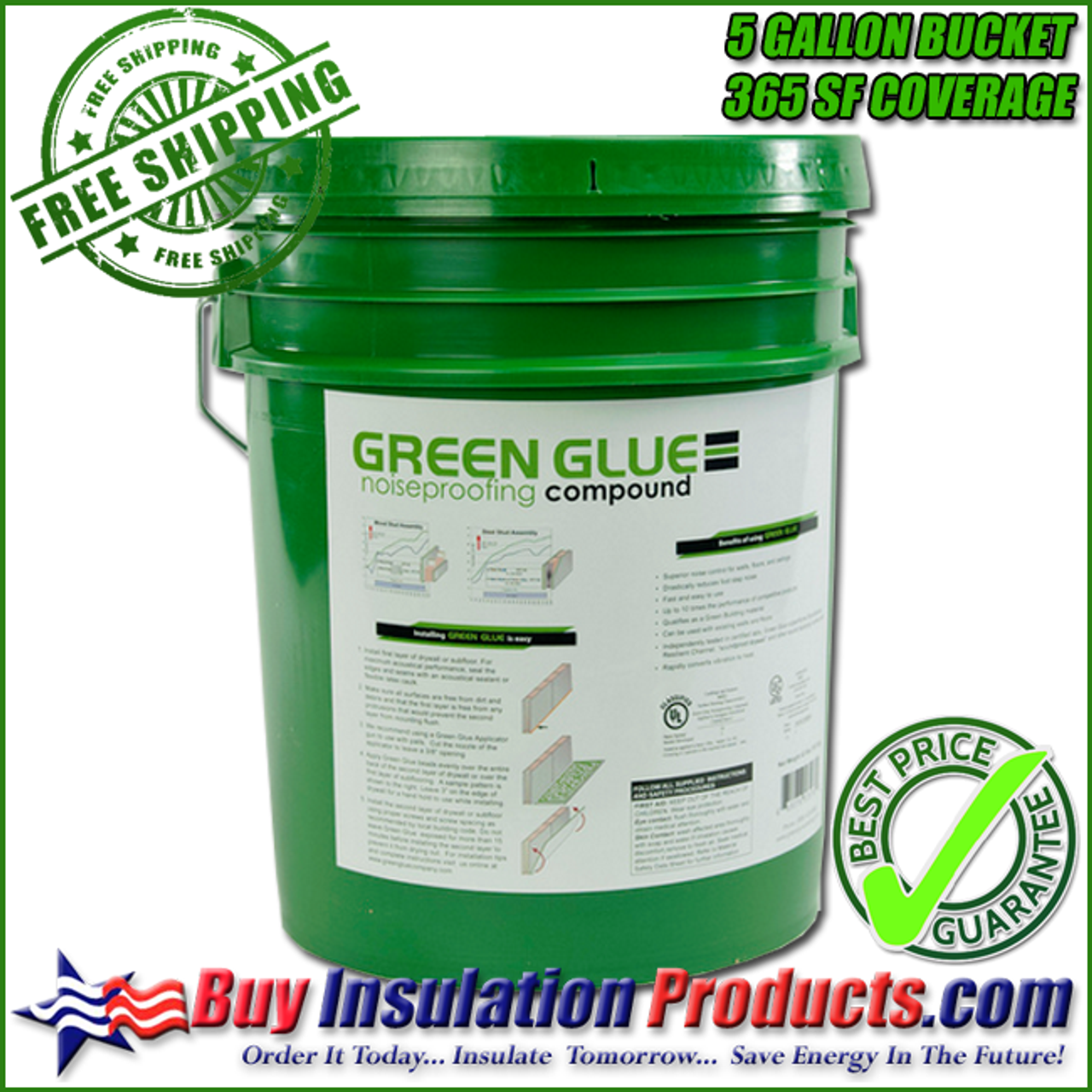 Green Glue Noiseproofing Compound - 5 Gallon Bucket / Pail