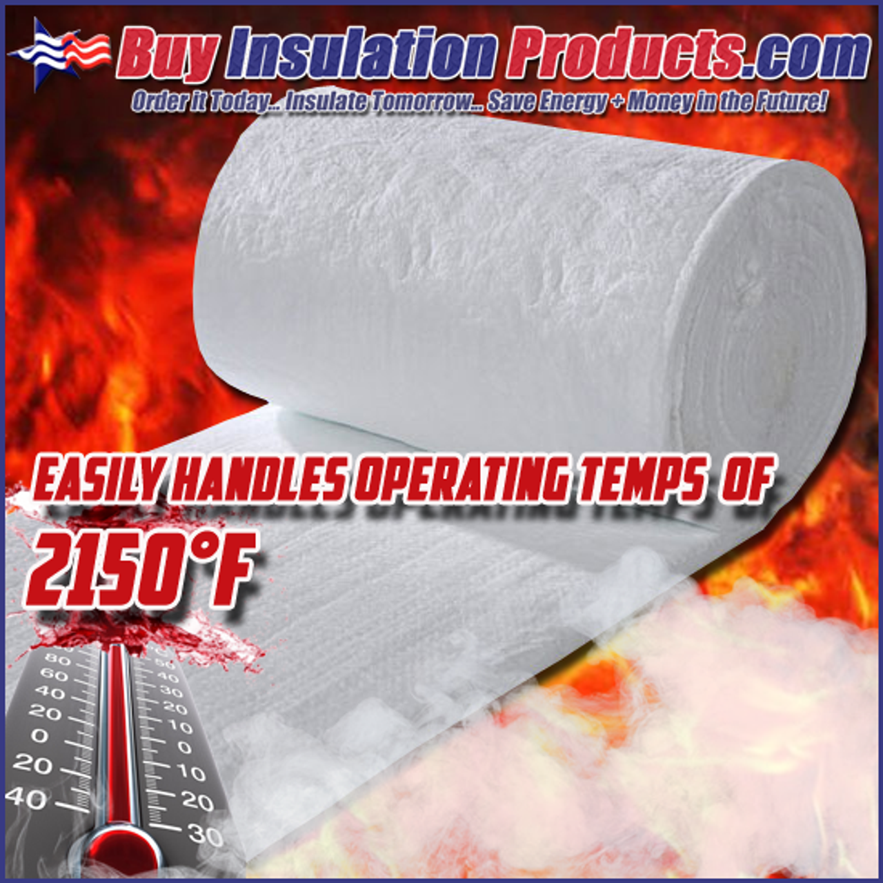 Ceramic Fiber Blanket  Ceramic Insulation - 6lb / 50sf Roll