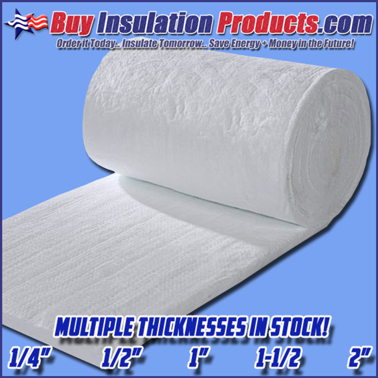 Ceramic Fiber Insulation – 1” (Thick) x 16” x 100” – 8# Density