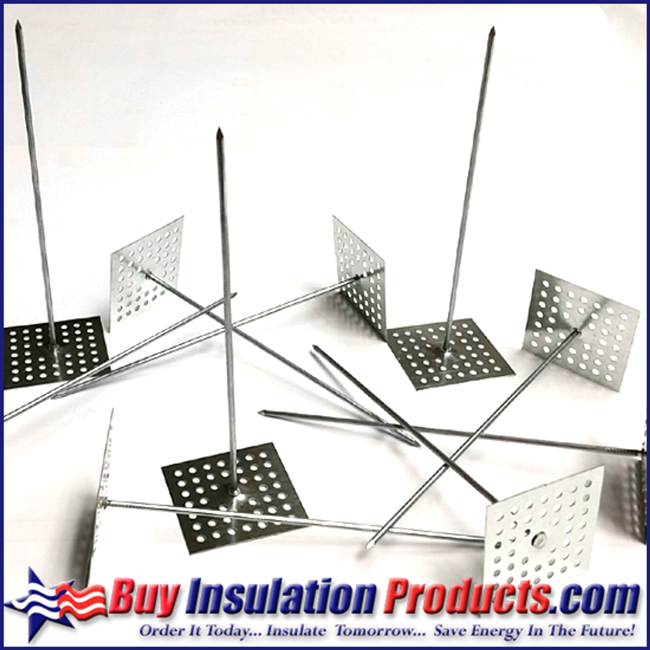 Insulation Stick Pins and Washers Perforated Insulation Pins and