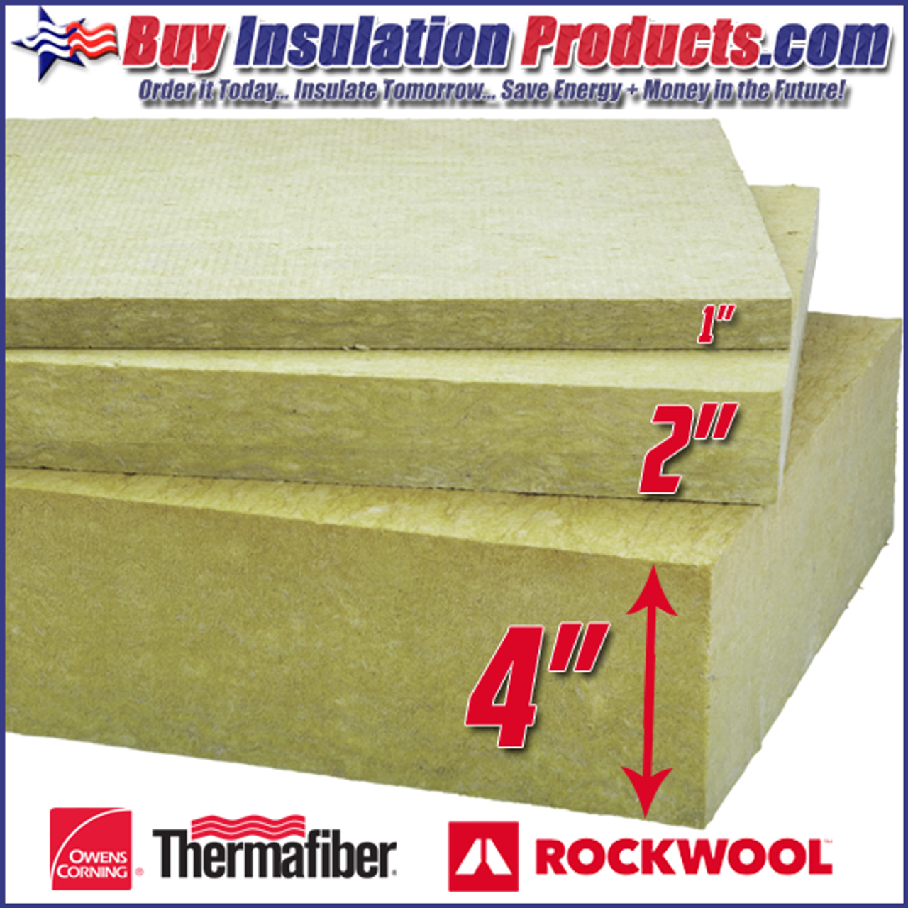 1-1/2” X 24” X 48” CAVITYROCK ROCKWOOL MINERAL WOOL BOARD (64) Insulation