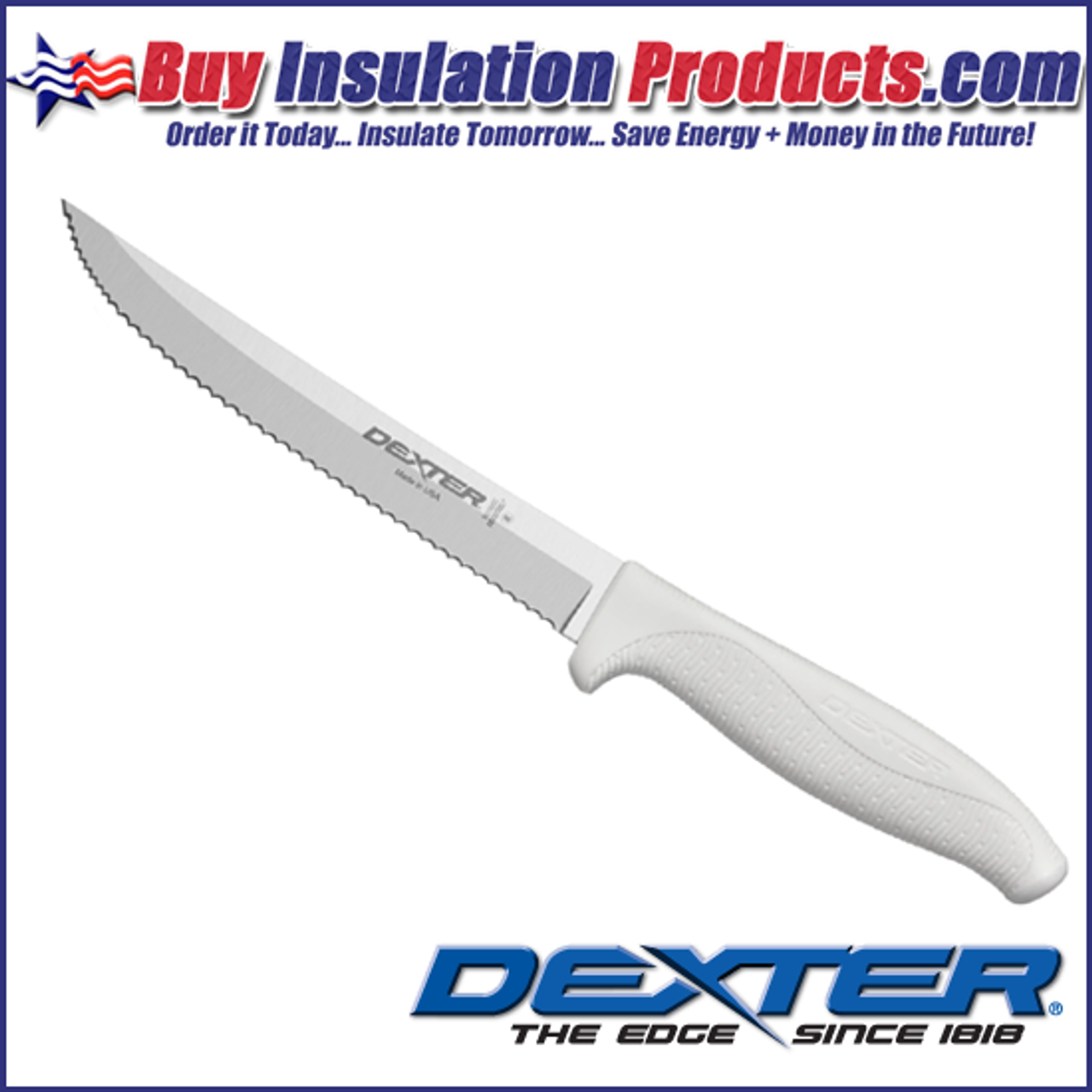 Dexter Russell Sofgrip Offset Serrated Knife 9 inch White Handle