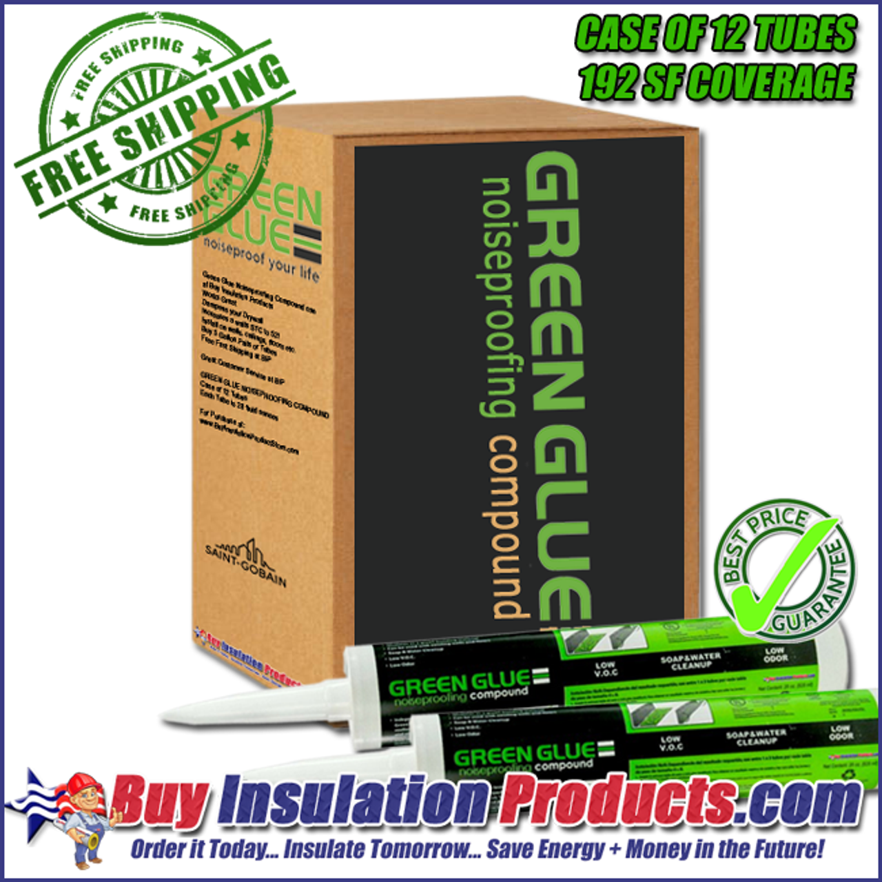 Green Glue Noiseproofing Compound (Case of 12 Tubes)