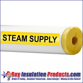 Steam Supply Pipe ID Label (Yellow/Black)