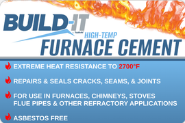 Build-It High Temp Furnace Cement in 1 Gallon Pails for ovens, furnaces, and any other high temperature application.
