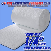 "Super-Thin" Unifrax Durablanket is a 6lb Density Ceramic Insulation Blanket that is only 1/4" thick!