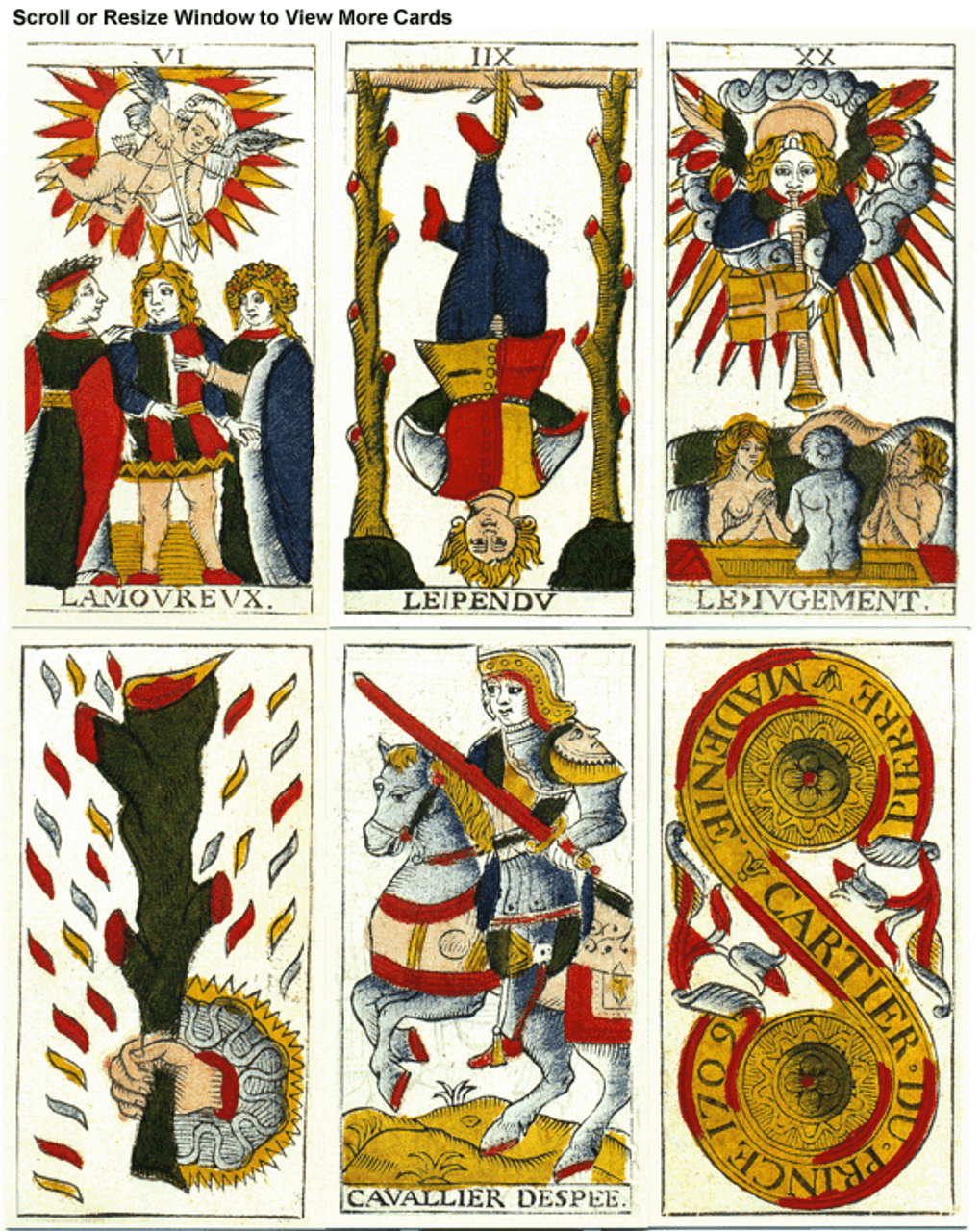 Tarot de Marseille Pierre Madeni̩ 1709 - The Tarot Garden