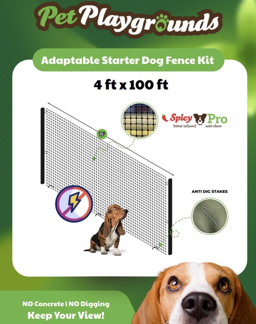 Pet Playgrounds™ 4ft x 100ft Pet-Fence-In-A-Box