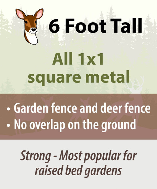 6ft All 1x1 Square Metal Deer Fence Kit — Per Foot