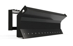 An Express Steel 6-way Dozer Blade, skid steer attachment.