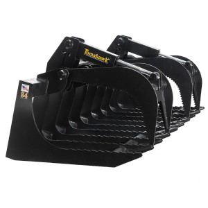 84-inch severe duty two-cylinder brush grapple attachment by Tomahawk Attachments for skid steers 84-inch severe duty two-cylinder brush grapple attachment by Tomahawk Attachments for skid steers