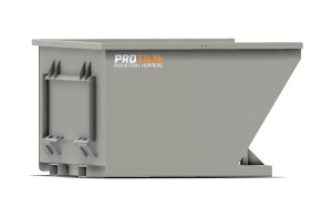 PROTILT 2 yard heavy duty quick attach hopper for skid steer loading