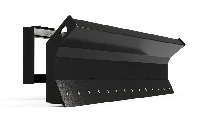 An Express Steel 6-way Dozer Blade, skid steer attachment.