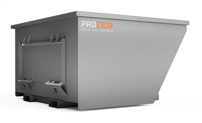 PROTILT 2 yard heavy duty quick attach hopper for skid steer loading