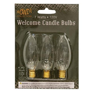 Welcome Candle/Torpedo Bulb, 7 Watt- 3 Pack Welcome Candle/Torpedo Bulb, 7 Watt- 3 Pack
