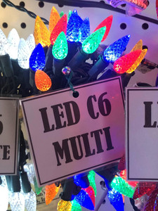 50 LED C6 Multi, Green Cord