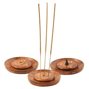 Incense Wood Round Plate