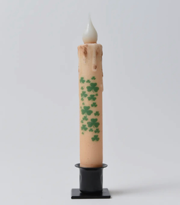 Small Floating Shamrocks Battery Taper Candle