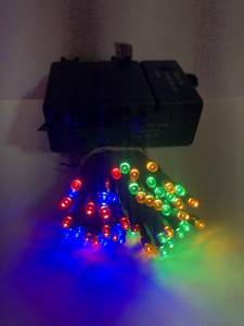 Battery Conical LED Multi, Green Cord - Indoor & Outdoor