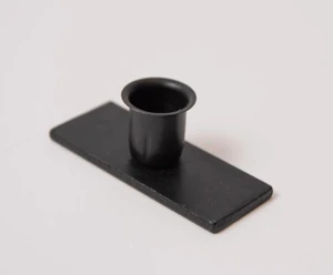 Windowsill Taper Holder, Single Cup Black Iron USA Made