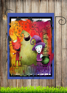 Halloween Spirit Kids Bright Colors, Garden Flag - Flags Galore