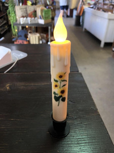 Sunflowers Battery Taper Candle