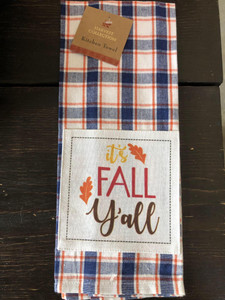 It's Fall Y'all Plaid Kitchen Towel