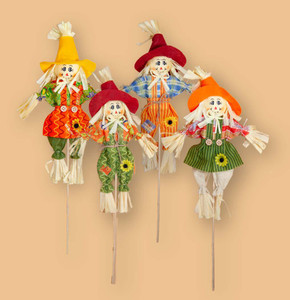 Scarecrow Pick 16" - 4 Assorted Styles - 1 Pick