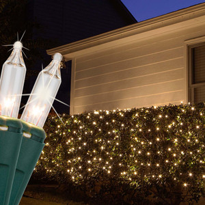 150 Mini Incandescent Clear Net Lights on Green Cord 150 Mini Incandescent Clear Net Lights on Green Cord