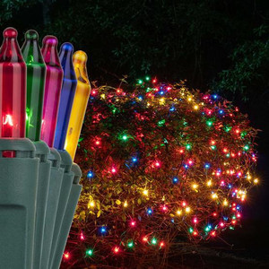 150 Mini Incandescent Multi Net Lights on Green Cord 150 Mini Incandescent Multi Net Lights on Green Cord