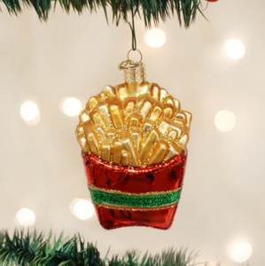 French Fries Old World Christmas Blown Glass Ornament 32099- NOS