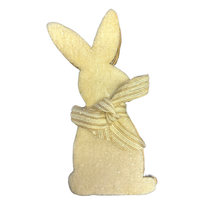 Upright Bunny Cutout Silhouette with Bow & Glitter - WT Collection