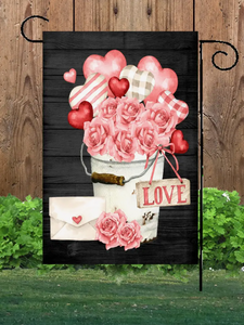 Valentine's Heart Bucket, Garden Flag - Flags Galore