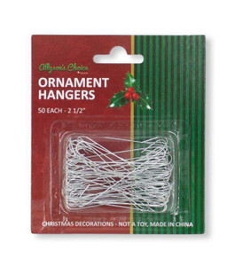 Ornament Hook Large Silver 50 Count - 2.5"