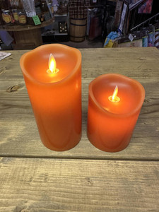Orange 3x4 Pillar - Moving Flame Candle - WHD Floral