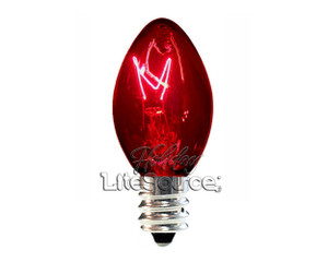 Twinkle (Blinking) C7 Red Light Bulbs - 7 Watt - 5 Bulbs