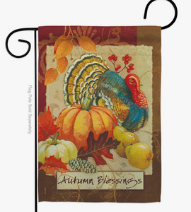 Autumn Blessings Turkey Garden Flag - Two Group Flag Co.