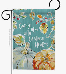 Gather Here Pumpkin Garden Flag - Two Group Flag Co.