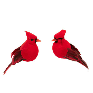 Felted Red Cardinal On Clip - Price for 1