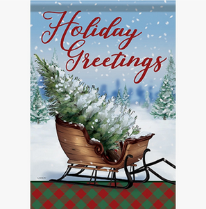Christmas Sleigh Christmas Garden Flag - Carson