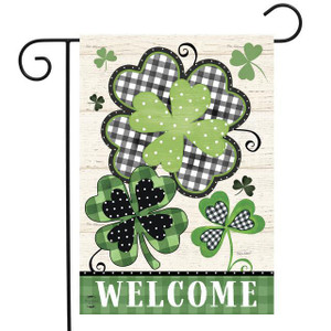 Patterned Shamrocks Garden Flag - St. Patrick's
