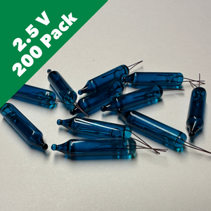 2.5 Volt Teal Mini Incandescent Bulb - Bulk 200 Bulbs